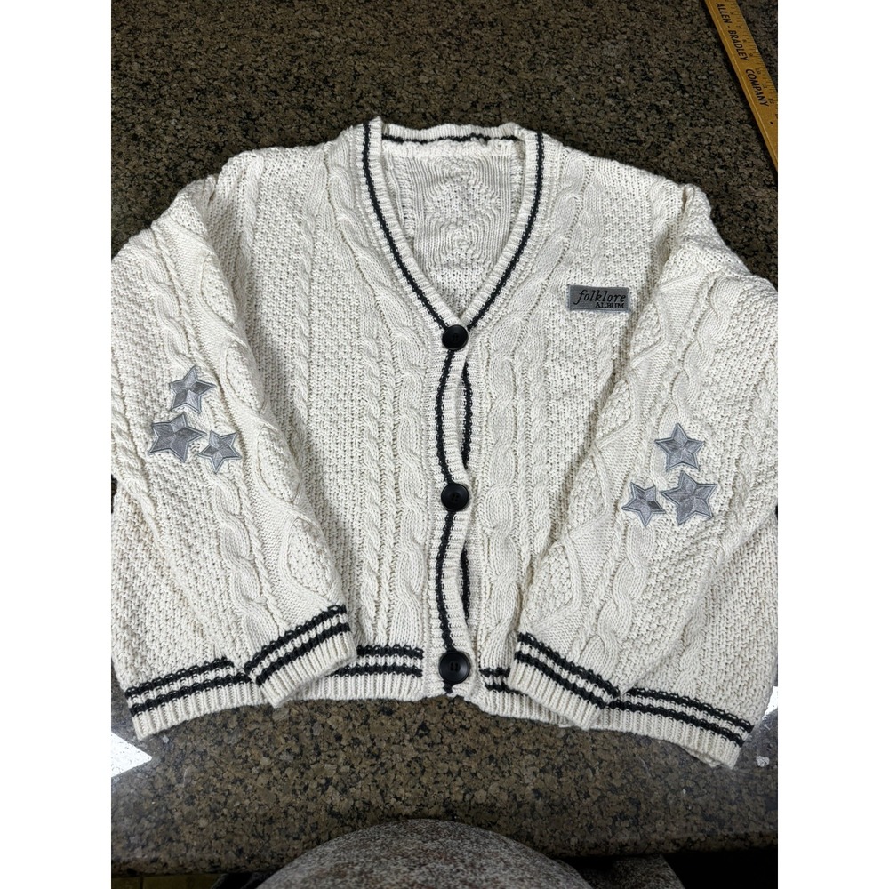 Taylor Swift Folklore Cream Cable Knit Cardigan Sz 2xl XXL EUC 2020